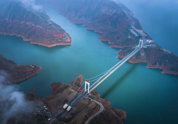 Puente de Liujiaxia, provincia de Gansu, China