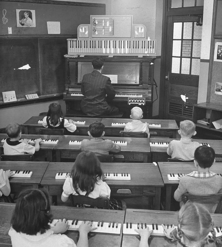 Fotos antiguas, clases de piano