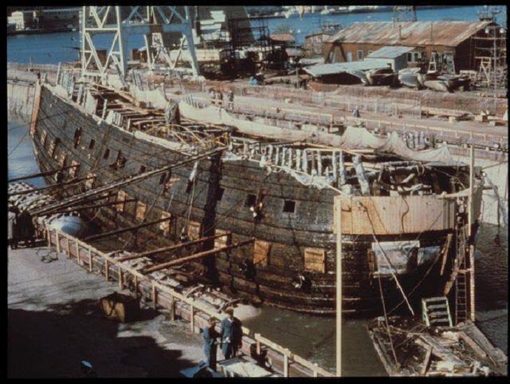 Fotos antiguas, barco rescatado  de mas de 300 años 'Vasa' 