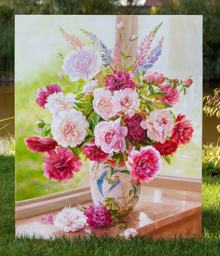 Pinturas Florales De Ira Volkova Flores en un jarrón