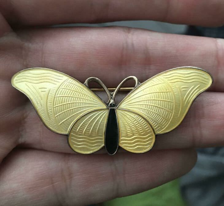 Artículos Antiguos Impresionantes Broche de mariposa Art Deco,