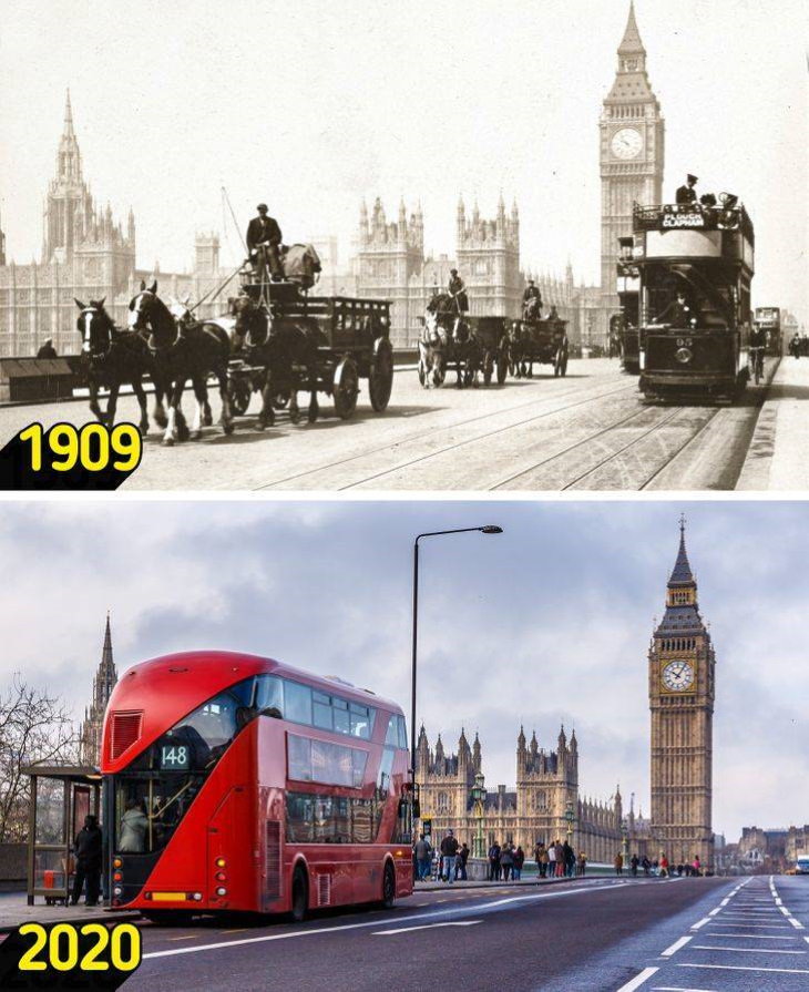 Destinos turísticos de entonces y de ahora Puente de Westminster y Big Ben, Londres