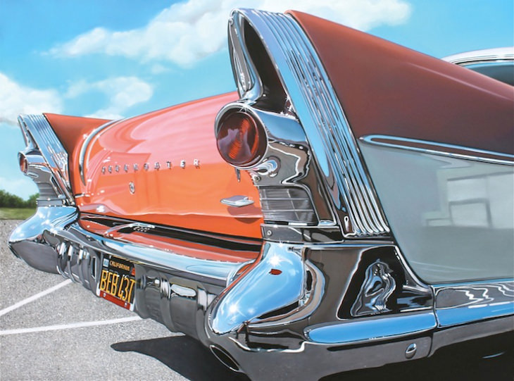 Cheryl Kelley pinturas hiperrealistas de coches de época 