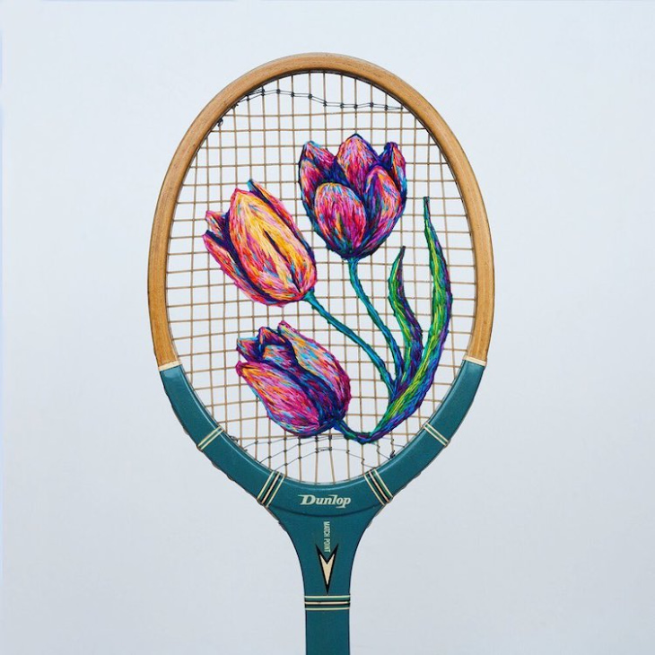 Danielle Clough raqueta de tenis Bordados