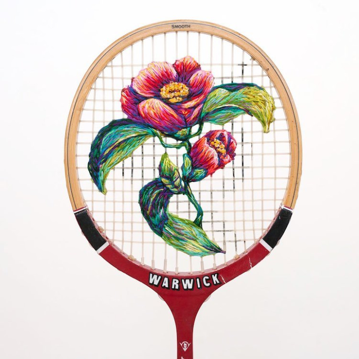 Danielle Clough raqueta de tenis Bordados