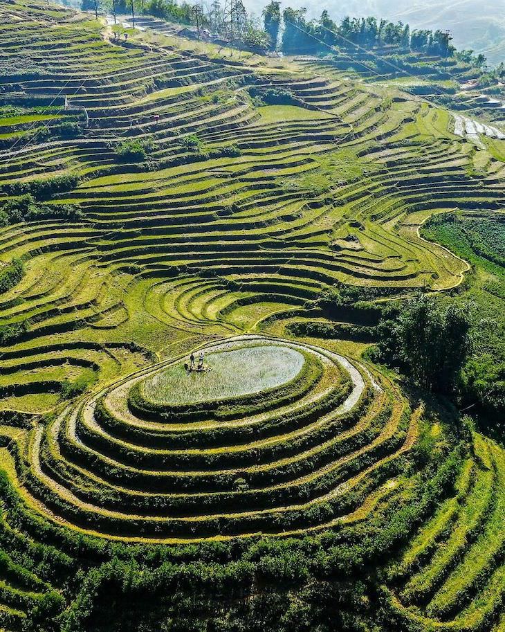 25 Fotos Aéreas Del Mundo Las terrazas de arroz gigantes de Sa Pa, en Vietnam