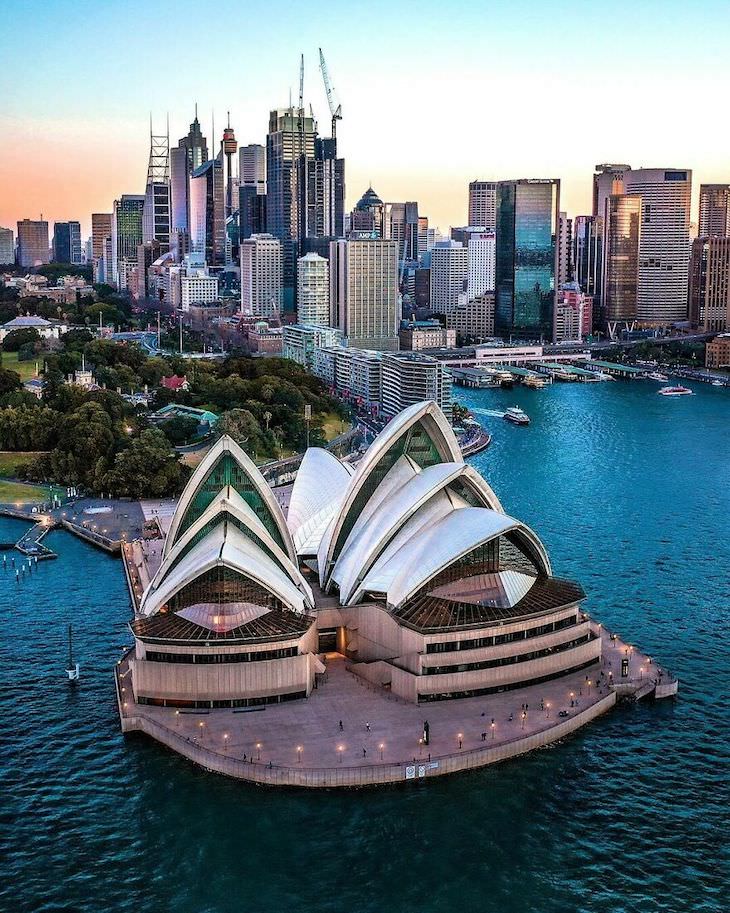 25 Fotos Aéreas Del Mundo Crepúsculo en Sydney, Australia
