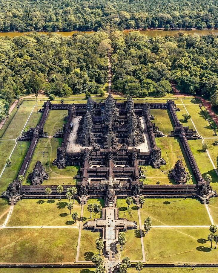 25 Fotos Aéreas Del Mundo Templo de Angkor Wat en Siem Reap, Camboya