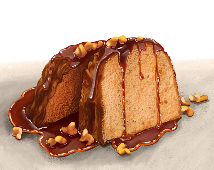 Lua Lazarovic Food Illustrations caramel cake