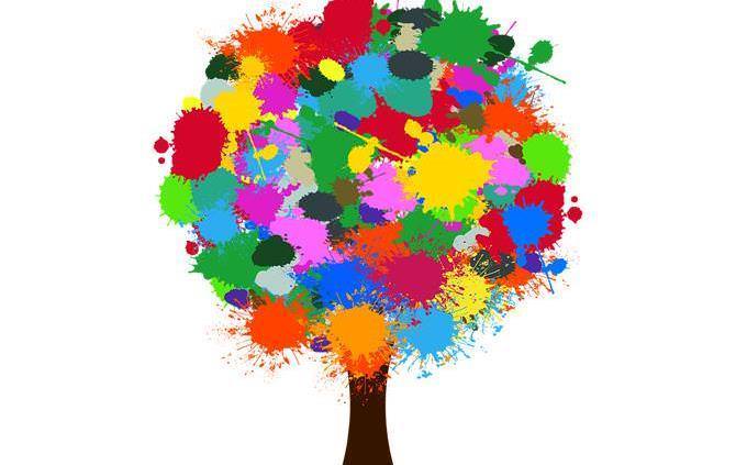 tree with paints splashes instead of leaves