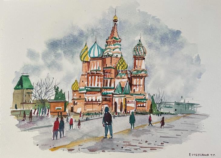 15 Asombrosas Artes En Acuarela De Estephania Tirado Torero Moscú