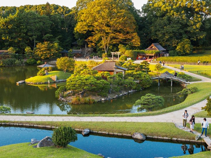 Hermosos jardines: Islas del Jardín Kōraku-en