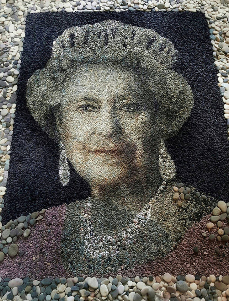 Mosaicos Hechos Completamente Con Piedras Reina Isabel 