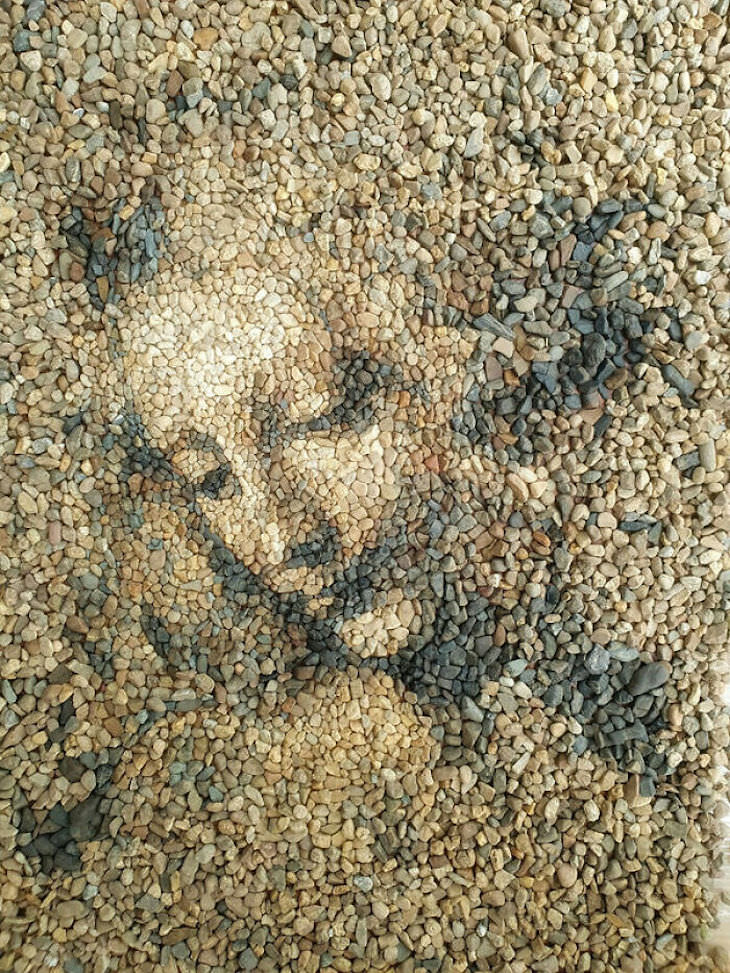 Mosaicos Hechos Completamente Con Piedras Mujer