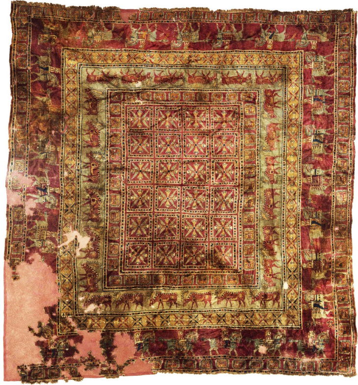 Hallazgos Arqueológicos Asombrosos Esta es la alfombra Pazyryk, la alfombra más antigua del mundo