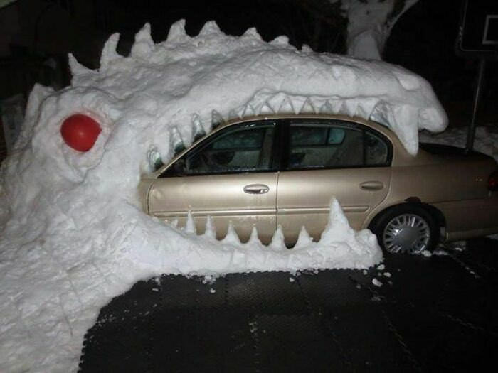 Muñecos De Nieve Creativos Dinosaurio