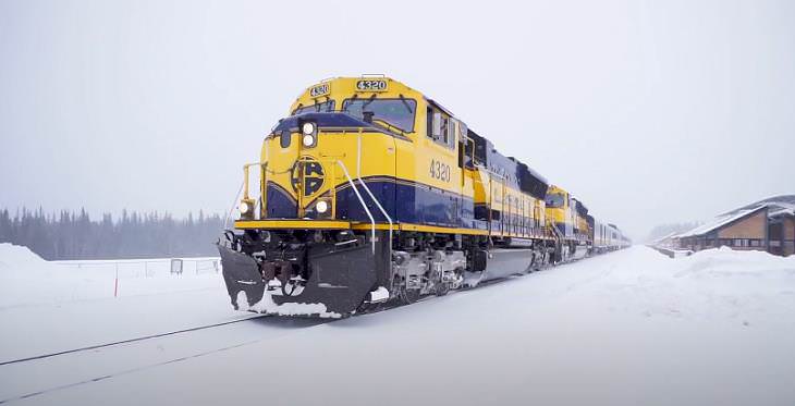 Paseos en tren de invierno, el tren de invierno de la Aurora del ferrocarril de Alaska