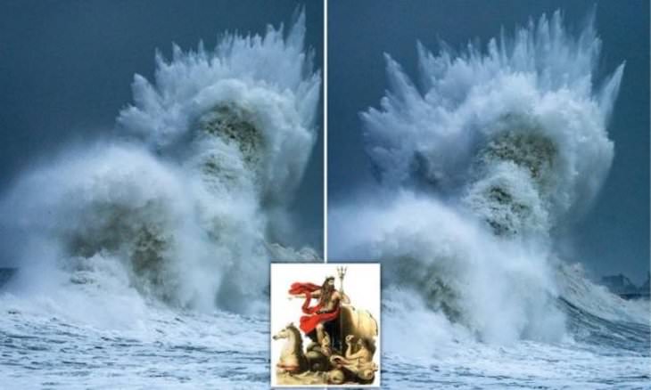 Imágenes Maravillas Del Mundo  Esta ola se parece a Poseidón, el antiguo dios griego del mar.