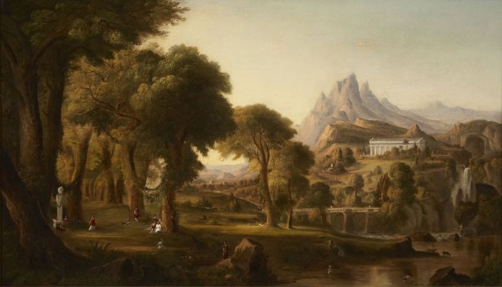 Robert S. Duncanson 3. "Sueño de Arcadia después de Thomas Cole" (hacia 1852)
