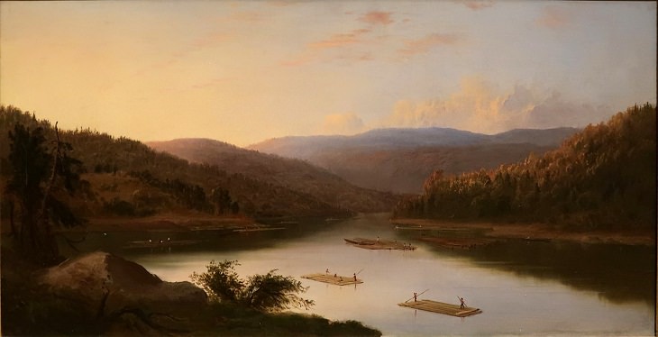 Robert S. Duncanson’s  11. "Flat Boat Men" (1865)’