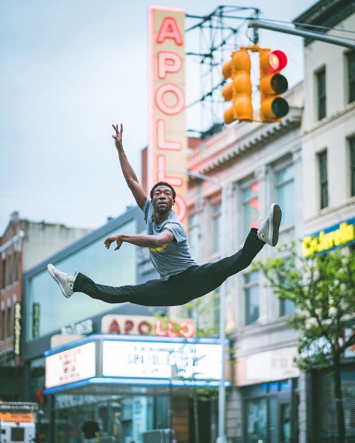 Fotografías Ballet En Las Calles De Nueva York Bailarín saltando