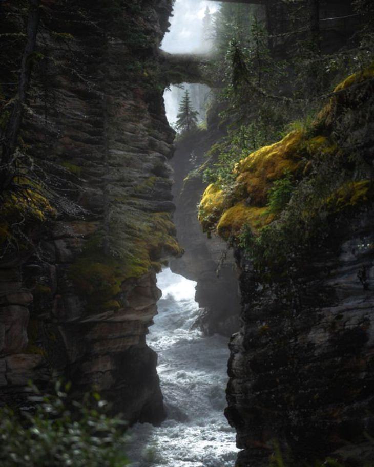 Belleza De La Naturaleza Una hermosa vista de las cataratas Athabasca en Canadá