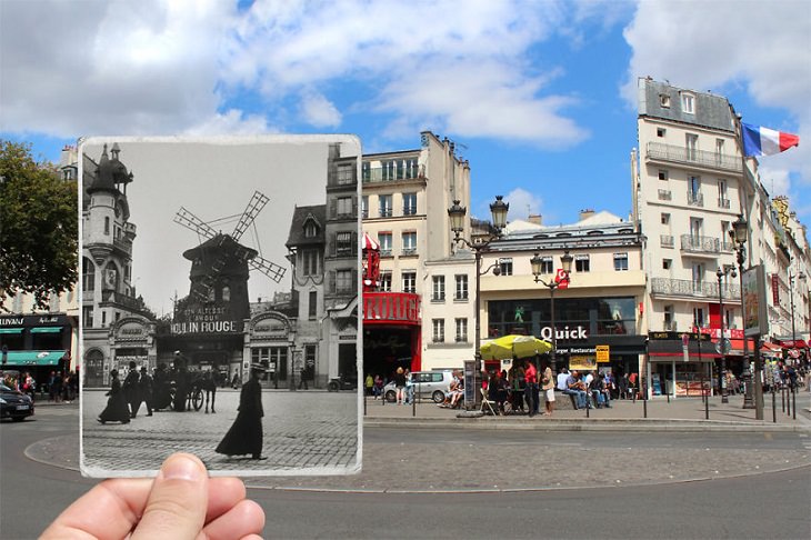 Fotografías De París Antes y Después Le Moulin Rouge (Moulin Rouge), 1900