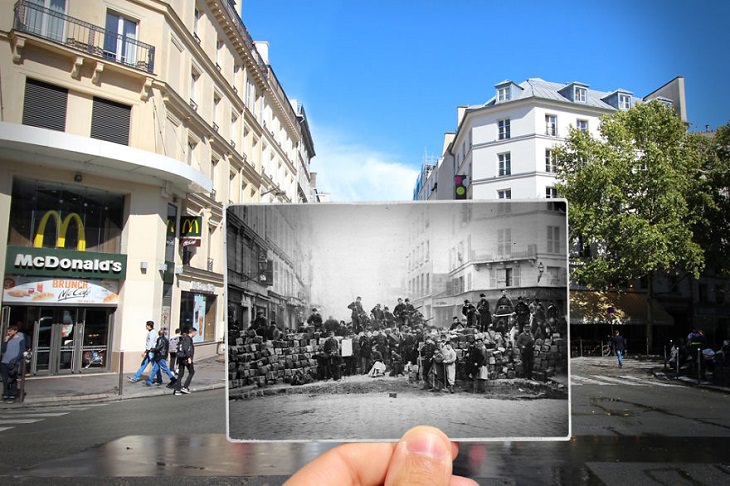 Fotografías De París Antes y Después Rue du Faubourg-du-Temple (una calle histórica de París), 1871