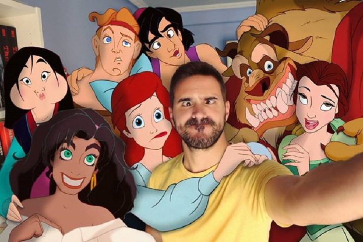 Artista Comparte Su Día Con Personajes De Disney 