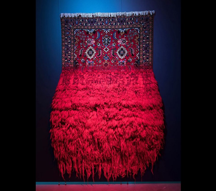 Alfombras De Faig Ahmed alfombra rojo intenso