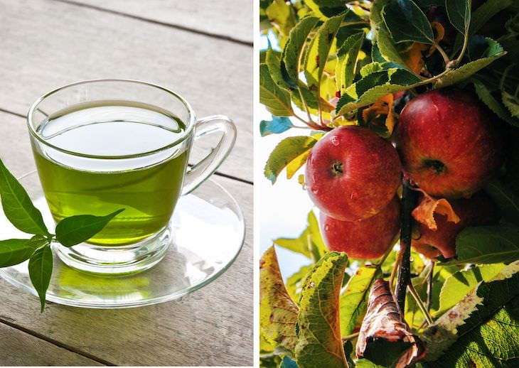 4. Manzanas y té verde
