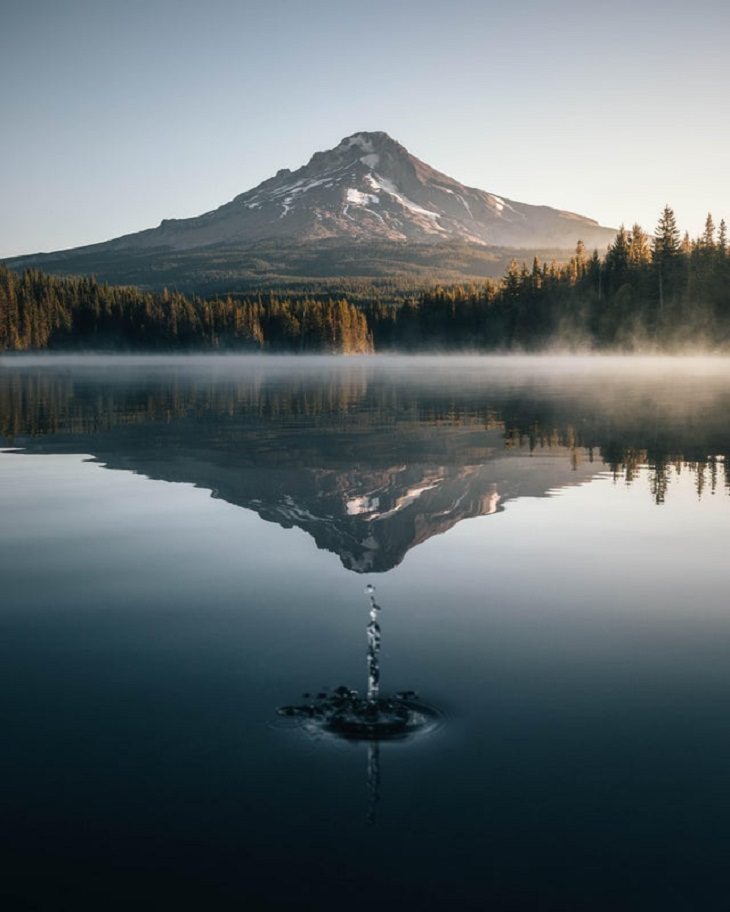 Fotos Que Parecen Sacadas De Cuentos De Hadas El hermoso lago Trillium en Oregon, EE. UU.
