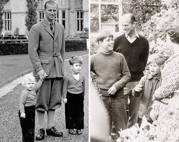 12 Fotos Para Recordar y Honrar La Memoria Del Príncipe Felipe  El príncipe Felipe con sus hijos