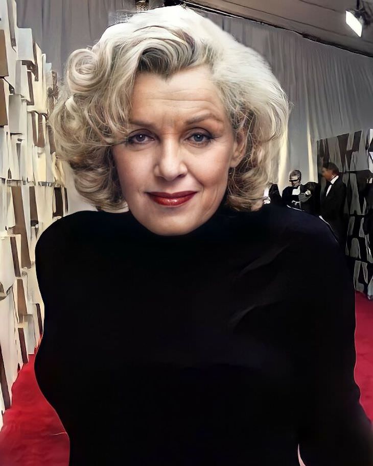 Retratos imaginarios de la vejez de celebridades fallecidas Marilyn Monroe