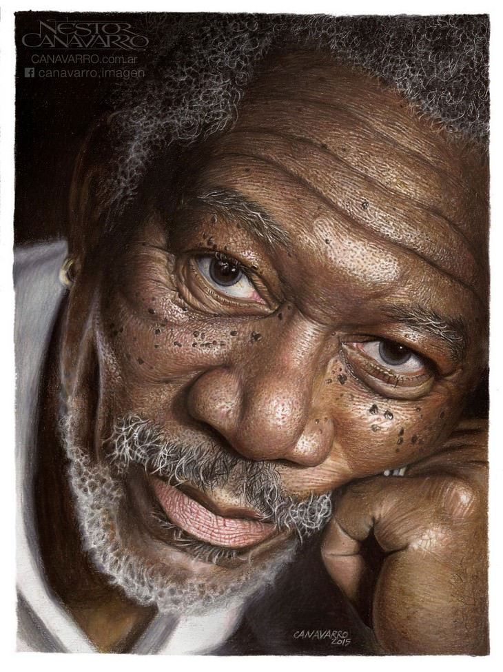 Asombrosos Retratos De Celebridades De Hollywood Morgan Freeman