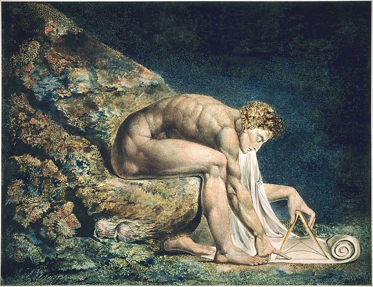Pinturas De William Blake  "Isaac Newton" (1795)