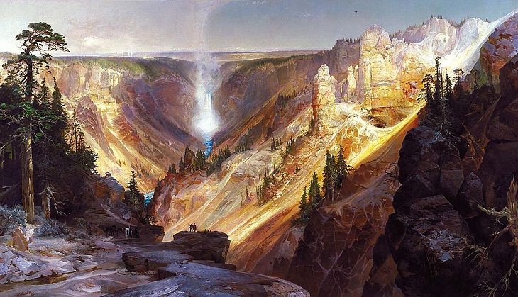 7 Artistas Pioneros De La Acuarela Thomas Moran "El Gran Cañón de Yellowstone", 1872. 
