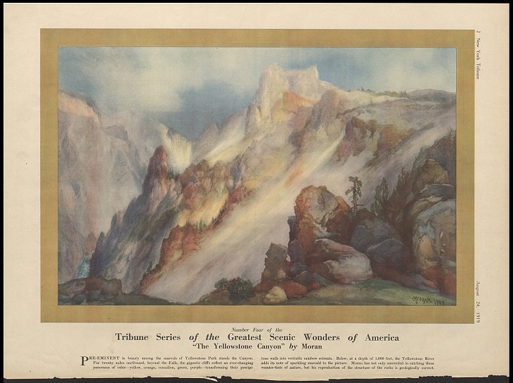 7 Artistas Pioneros De La Acuarela Thomas Moran "El cañón de Yellowstone", 1902. 