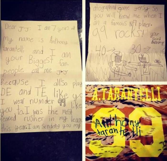 Historias Contadas Con Fotos Asombrosas Una carta muy conmovedora a un jugador de la NFL de un fanático de 7 años
