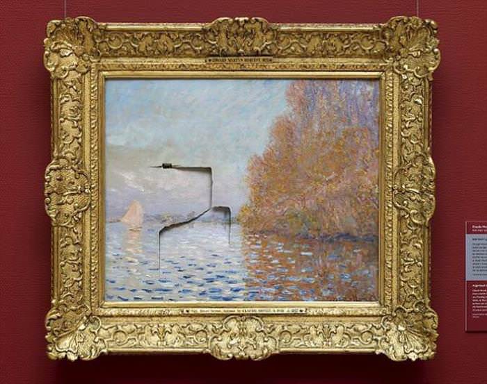 Historias Contadas Con Fotos Asombrosas Hombre perfora un cuadro de Monet valorado en 12,5 millones de dólares