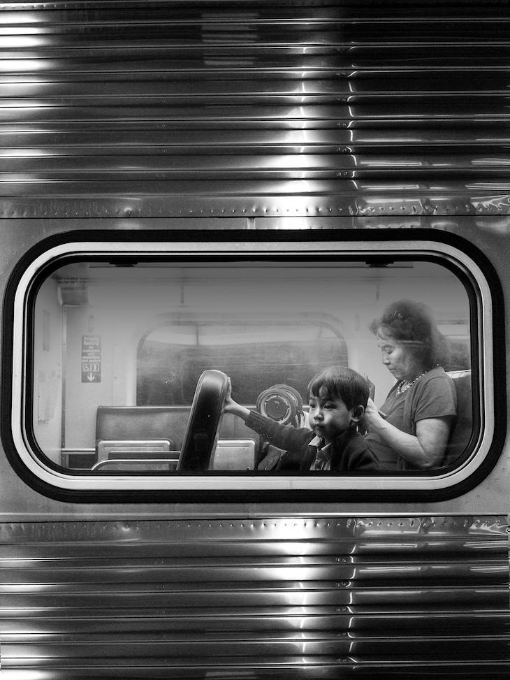 Evocative B&W Photography by Jason M. Peterson train passenger 