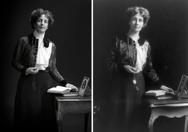  Personajes Históricos y Sus Descendientes Emeline Pankhurst (derecha) y Helen Pankhurst, bisnieta de la activista por los derechos de la mujer (izquierda)