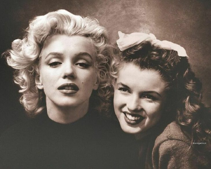 15 Famosos Posan Con Sus "Yos" Más Jóvenes , Marilyn Monroe