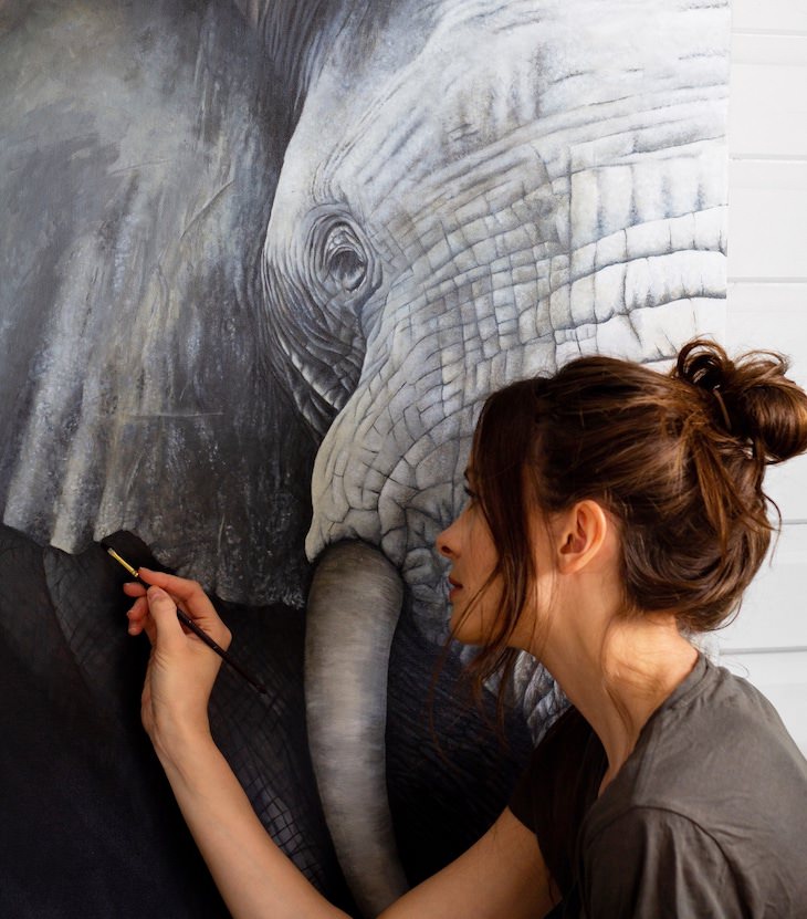 Retratos De Animales Por Sophie Green elefante