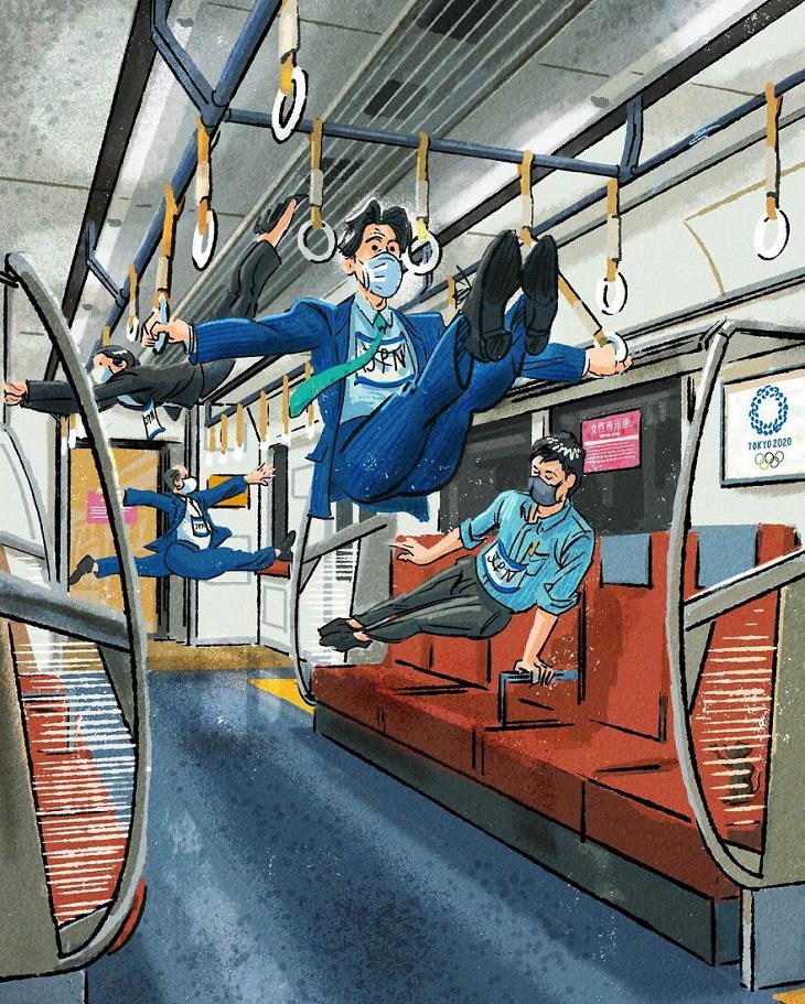 Personas Comunes Pueden Ser Atletas Olímpicos Gimnasia en el metro