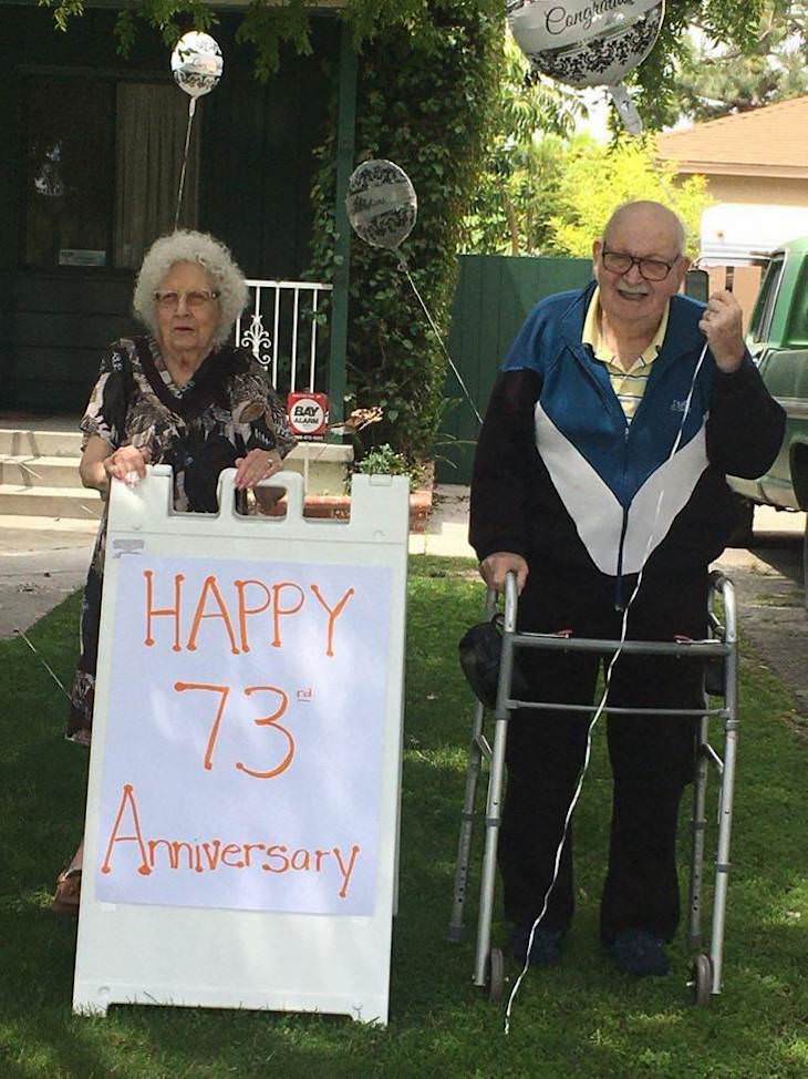 Conmovedoras Fotos Que Demuestran Amor Aniversario 73 de matrimonio