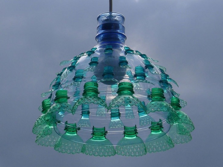 Esculturas Hechas Con Botellas Recicladas Lámpara de techo