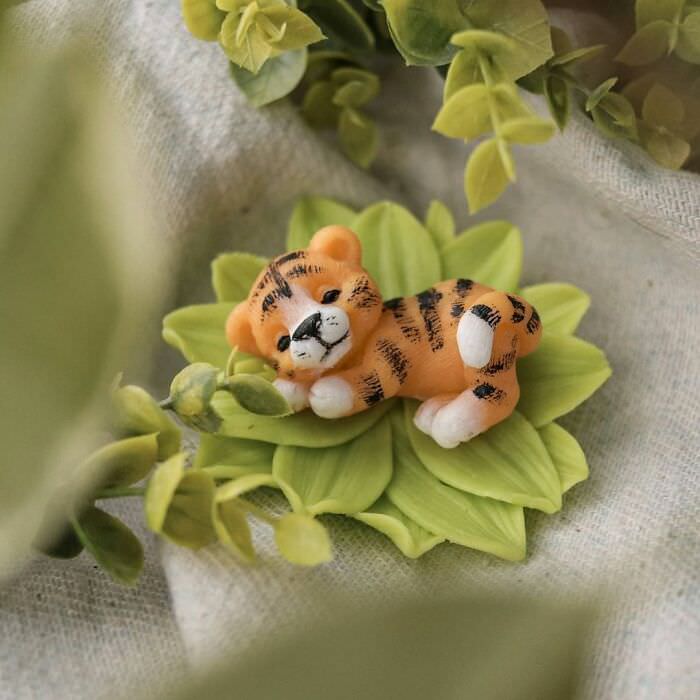 Esculturas De Jabón En Forma De Animales Tigre durmiendo