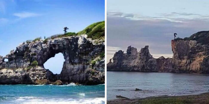 El Poder De La Madre Naturaleza, Punta Ventana antes y después de colapsar