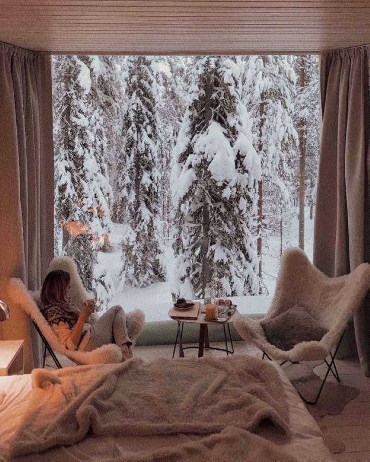 Habitaciones Hermosas, Una hermosa cabaña de invierno en Rovaniemi, Laponia, Finlandia